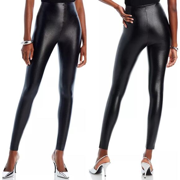 Commando Perfect Control Pull On High Rise Faux Leather Leggings Black XS - Picture 1 of 9